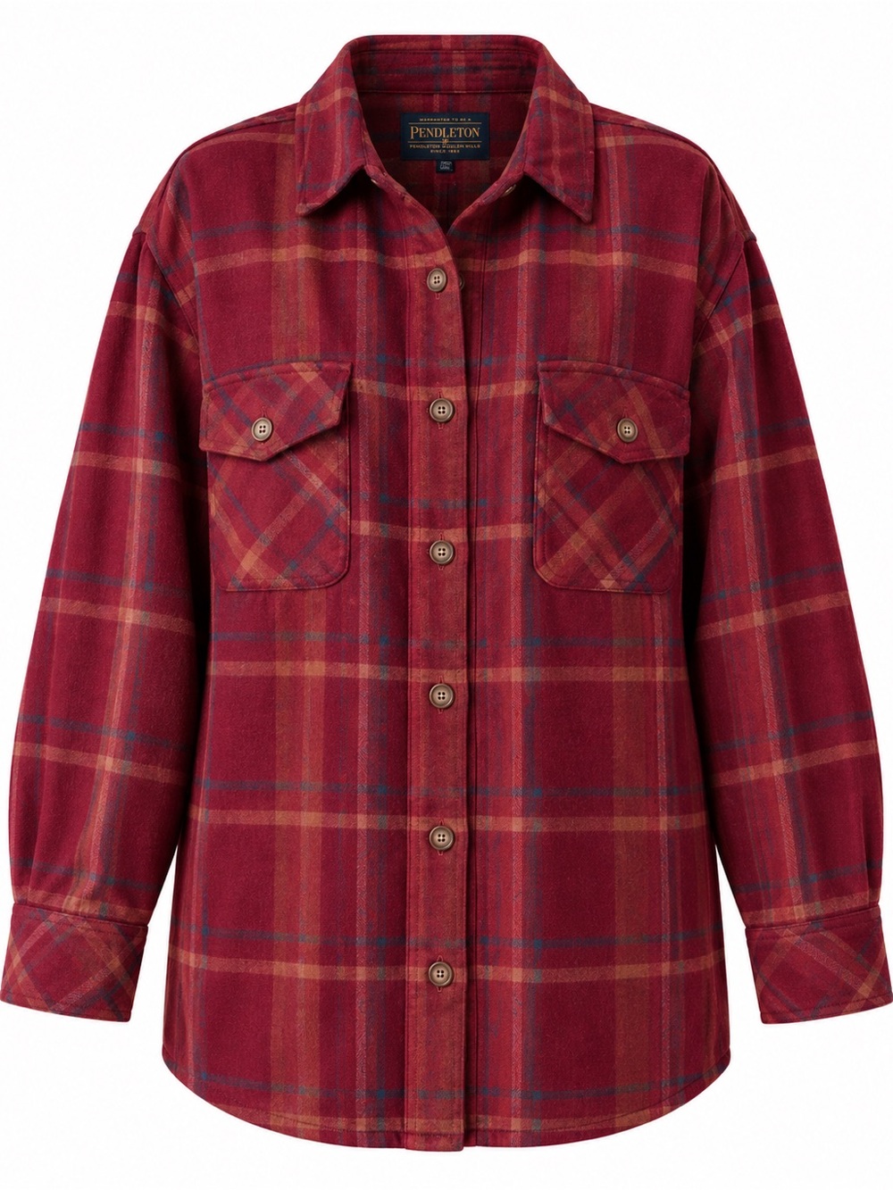 Pendleton Red Plaid Button-Front Utility Jacket